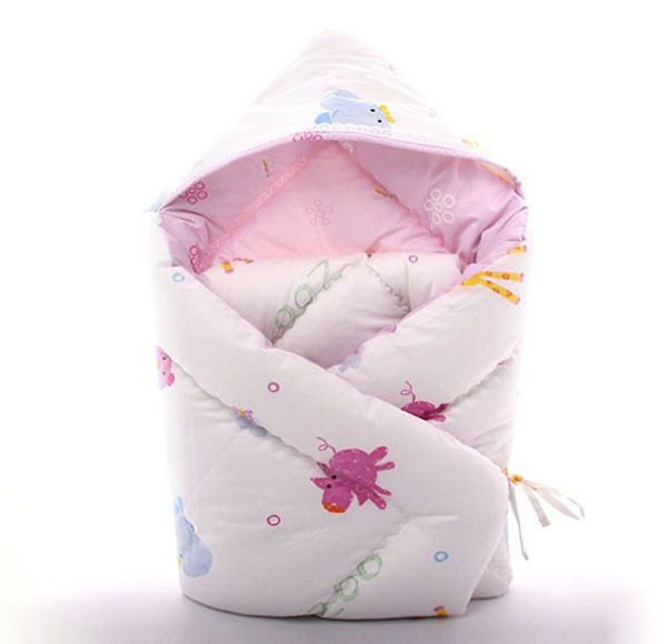 堡嬰寶粉色卡通豬yinge抱被