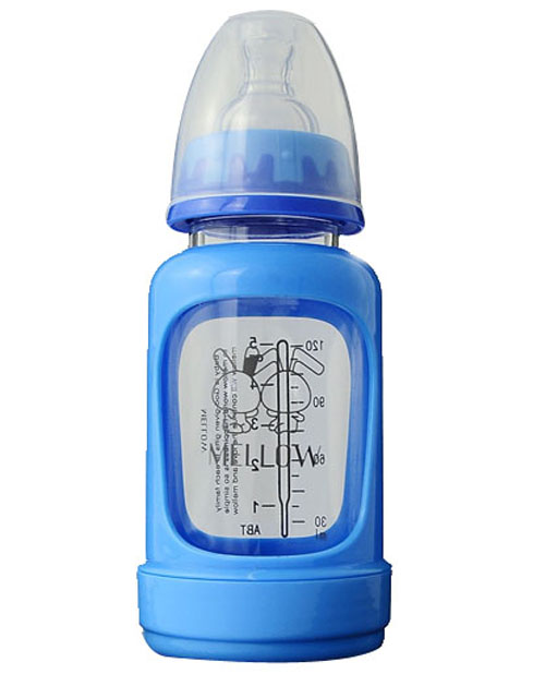 美啦美啦藍(lán)色帶刻度奶瓶