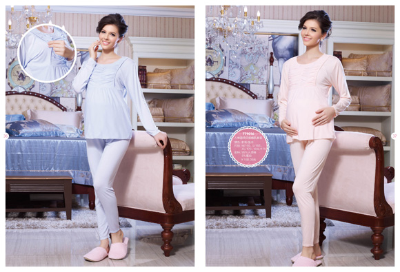 媽咪秘密圓領(lǐng)哺乳套裝魚水