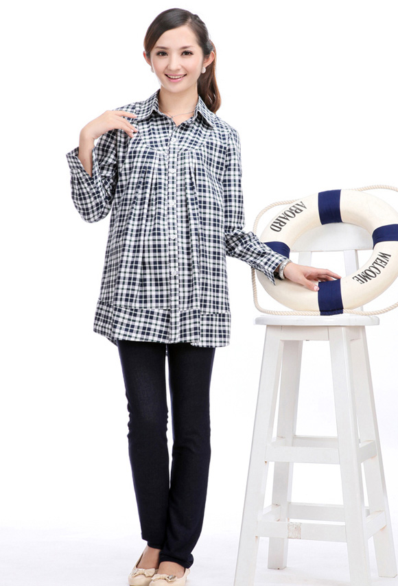 康福祿純棉yunf襯衣黑格子
