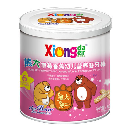 熊大熊二牌熊大草莓香蕉youe營養(yǎng)磨牙棒