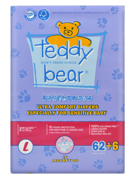 泰迪熊自然干爽升級(jí)版yinge紙尿褲大包裝L碼