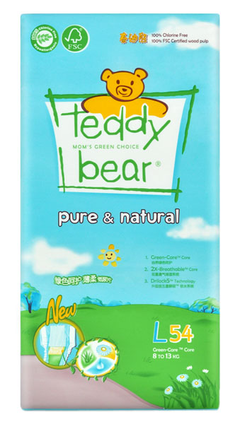 泰迪熊綠色呵護(hù)yinge紙尿褲大包裝L碼