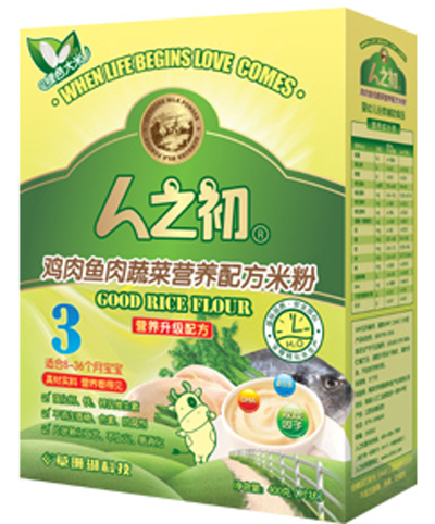 人之初youe雞肉魚(yú)肉蔬菜米粉3段盒裝