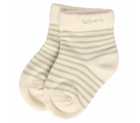本色源有機棉細條紋童襪