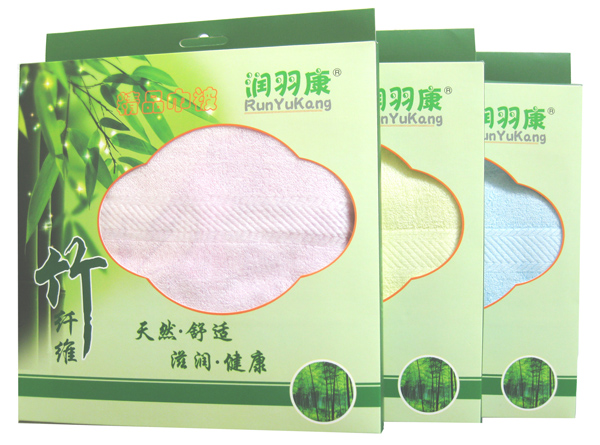 潤(rùn)羽康竹纖維緞檔方浴巾