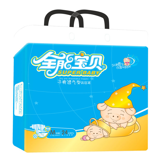 全能寶貝中包干爽透氣紙尿褲M(mǎn)碼24片