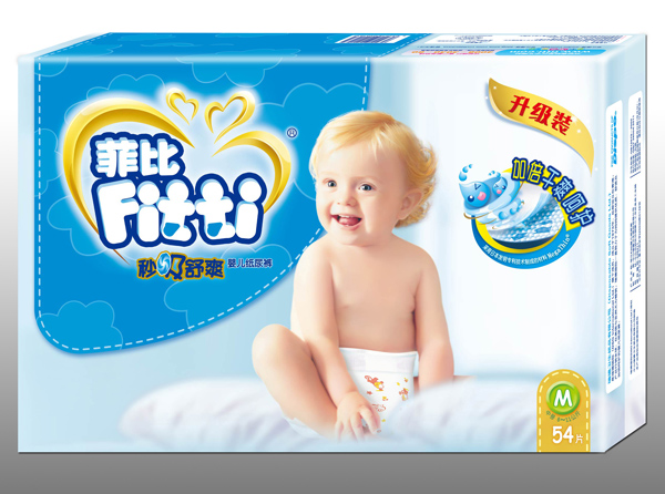 菲比秒吸舒爽yinge紙尿褲升級裝M54片