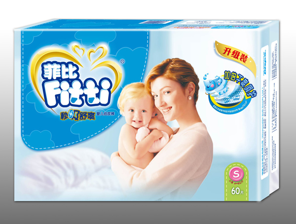 菲比秒吸舒爽yinge紙尿褲升級(jí)裝S60片