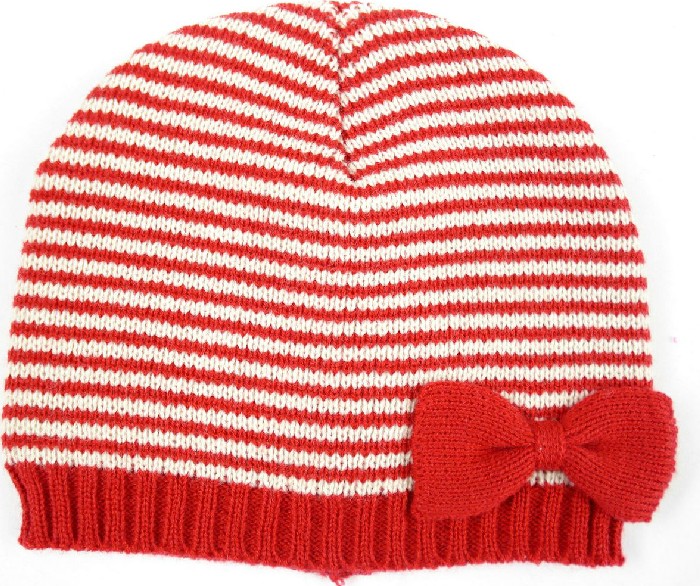 幼之戀蝴蝶結youe針織帽紅色