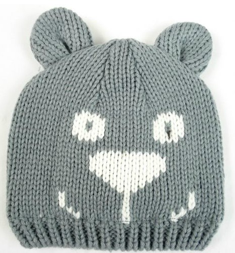 幼之戀卡通動物youe帽淡雅灰