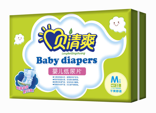 貝清爽干爽舒適yinge紙尿褲M(mǎn)32片