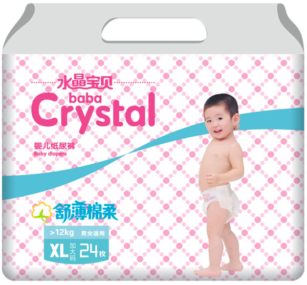 水晶寶貝舒薄棉柔yinge紙尿褲XL24