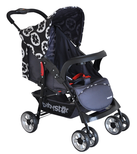 貝之星yinge推車H3000型黑色帶花