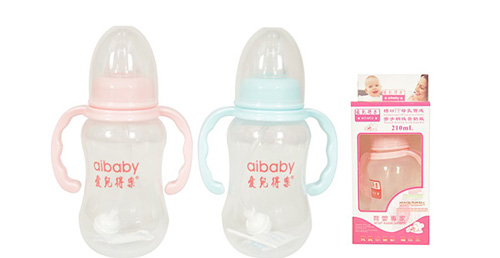 愛兒得樂210ml標(biāo)口PP帶柄自動奶瓶
