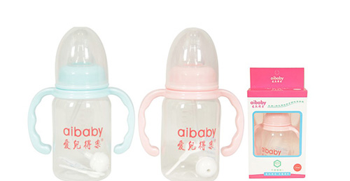 愛兒得樂120ml標(biāo)口PP帶柄自動奶瓶