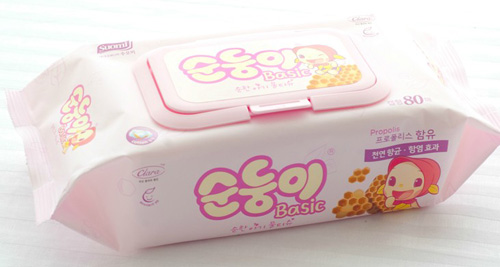 韓國(guó)進(jìn)口yinge濕巾基本蓋裝80片