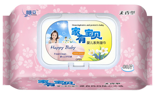 糖豆家有寶貝yinge手口80片無香濕巾
