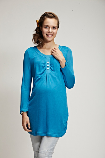 添茜藍(lán)色長(zhǎng)袖yunf服