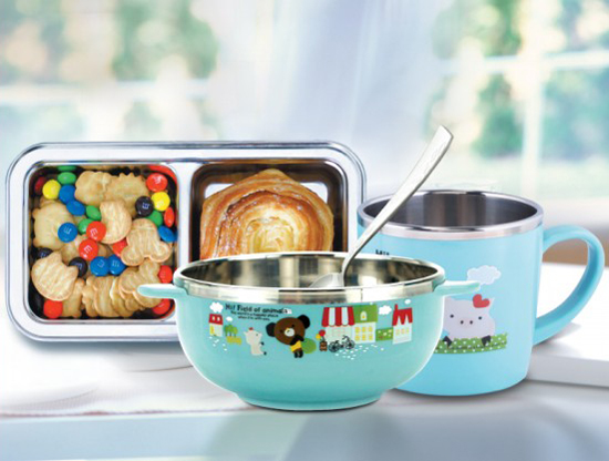 朗維兒童抗菌不銹鋼餐具套裝4件套