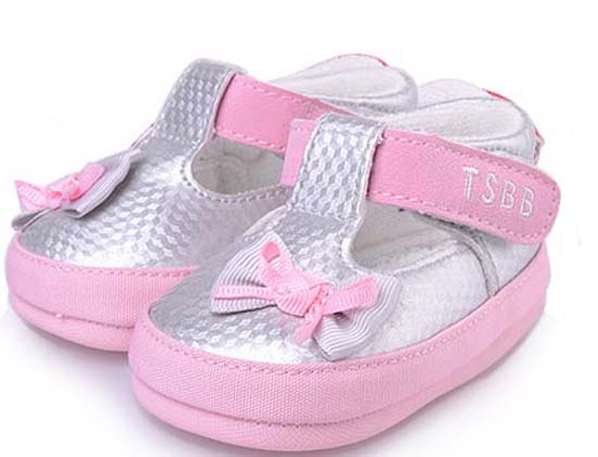 天使之嬰格子PUyoue學步鞋粉色