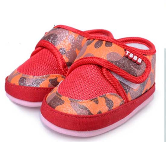 天使之?huà)刖W(wǎng)布+透氣PUyoue學(xué)步鞋紅色