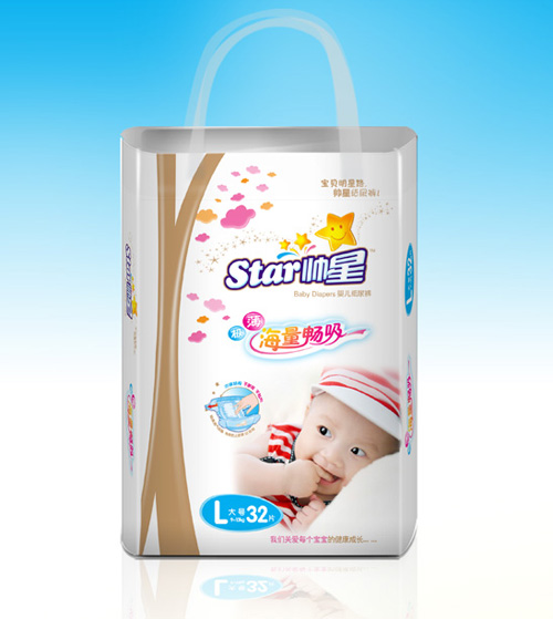 帥星極薄海量暢吸紙尿片L號