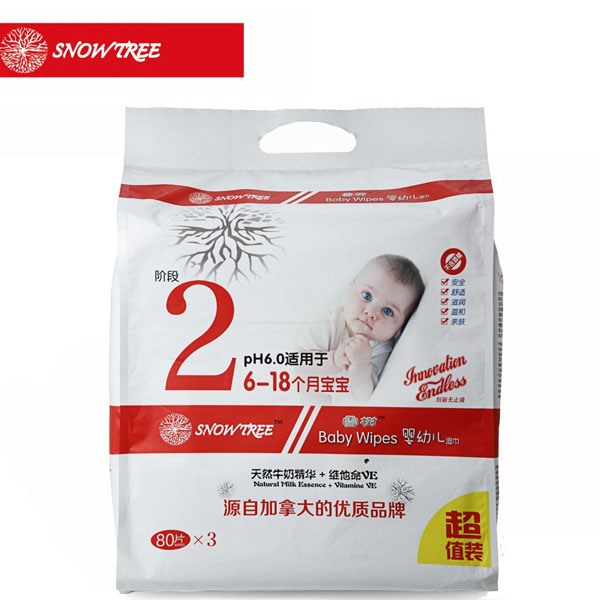 snowtree雪樹(shù)yingye濕巾2段大80×3