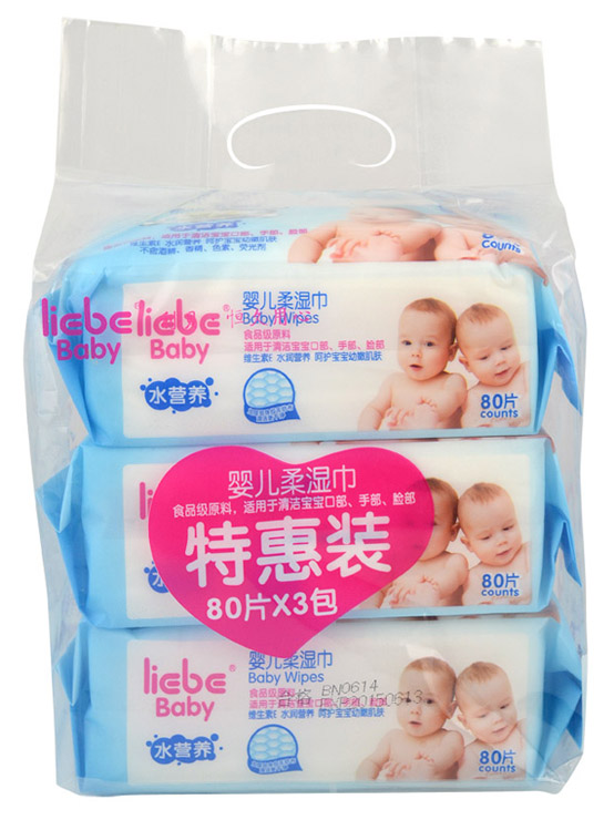 利貝yinge柔濕巾80片X3包