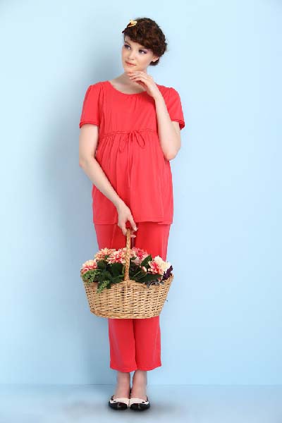 媽媽和我紅色短袖yunf裝