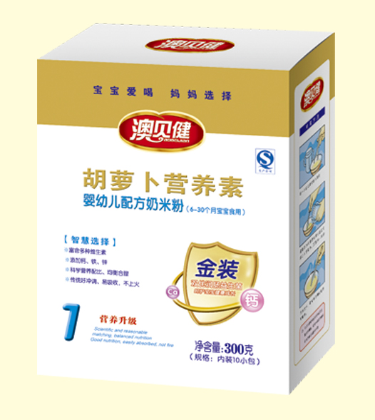 澳貝健胡蘿卜營養(yǎng)素奶米粉1段