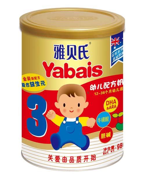 雅貝氏youe配方奶粉金裝3段