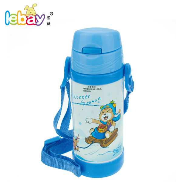 樂蓓藍(lán)色標(biāo)口卡通實(shí)用保溫水杯