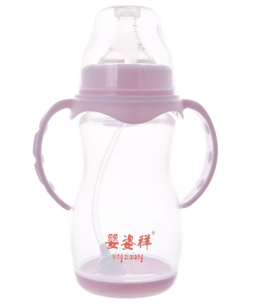 嬰姿祥寬口雙耳自動(dòng)弧形帶底奶瓶300ML