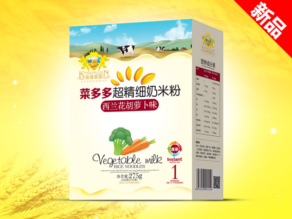 金盾愛(ài)嬰西蘭花胡蘿卜超精細(xì)奶米粉盒裝