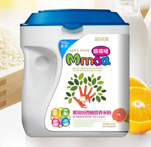 萌萌噠480克手拿桶果繽紛西柚營(yíng)養(yǎng)米粉