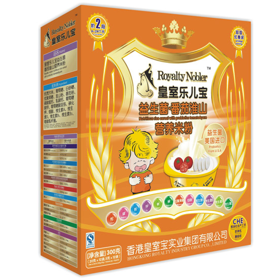 皇室樂兒寶益生菌番茄淮山營養(yǎng)米粉300克