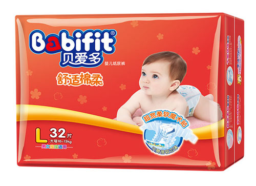 貝愛多舒適棉柔紙尿褲L碼32片大包裝