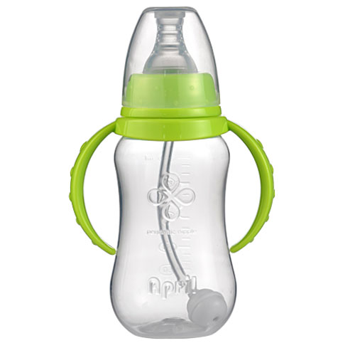 愛(ài)普麗標(biāo)口弧形PP奶瓶120ml綠色