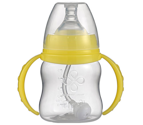 愛普麗寬口弧形PP奶瓶120ml黃色