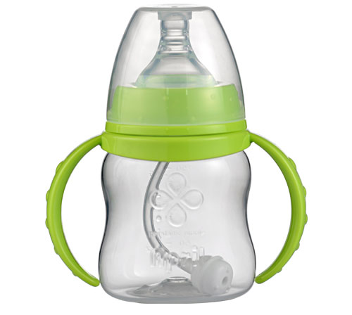 愛(ài)普麗寬口弧形PP奶瓶120ml綠色