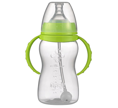 愛(ài)普麗寬口弧形PP奶瓶240ml綠色