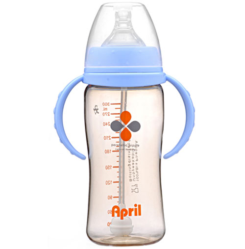 愛普麗PPSU寬口弧形奶瓶300ml藍(lán)色