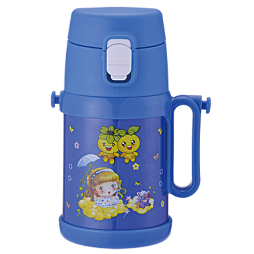 天使貝貝兒童水杯帶手柄藍色