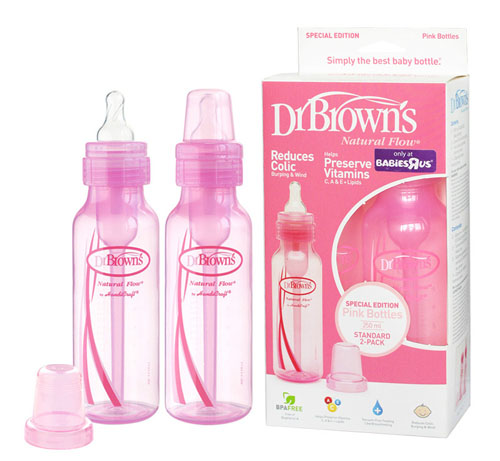 布朗博士彩色標準PP奶瓶對裝粉色