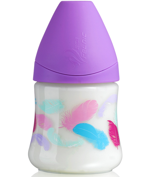 妃麗妮寬口徑時(shí)尚PP奶瓶紫色