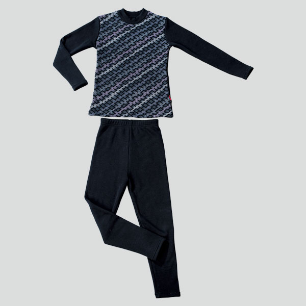 斜格紋兒童保暖套裝
