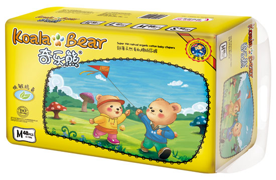 奇樂(lè)熊舒薄有機(jī)棉尿褲M碼48片