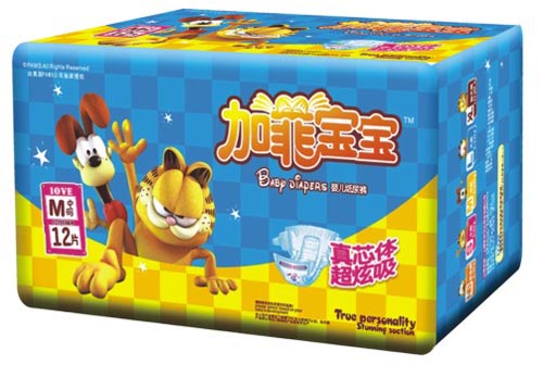 加菲寶寶超炫吸絲薄yinge紙尿褲M碼12片
