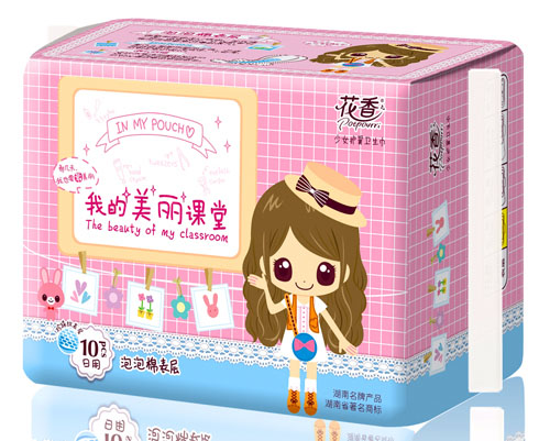 花香泡泡棉表層少女護翼衛(wèi)生巾10片